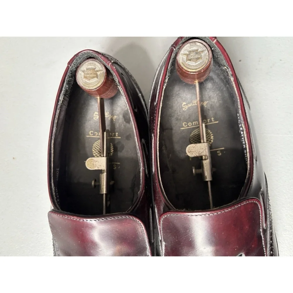 Stafford Comfort Plus Mens‎ Cordovan Leather Slip-On Wingtip Tassel Shoes 10.5
